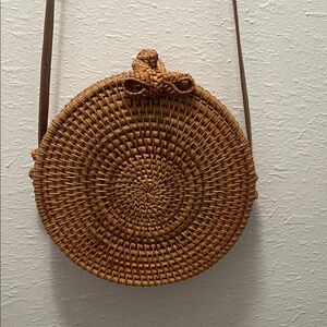 Straw Studios Round Basket Bag